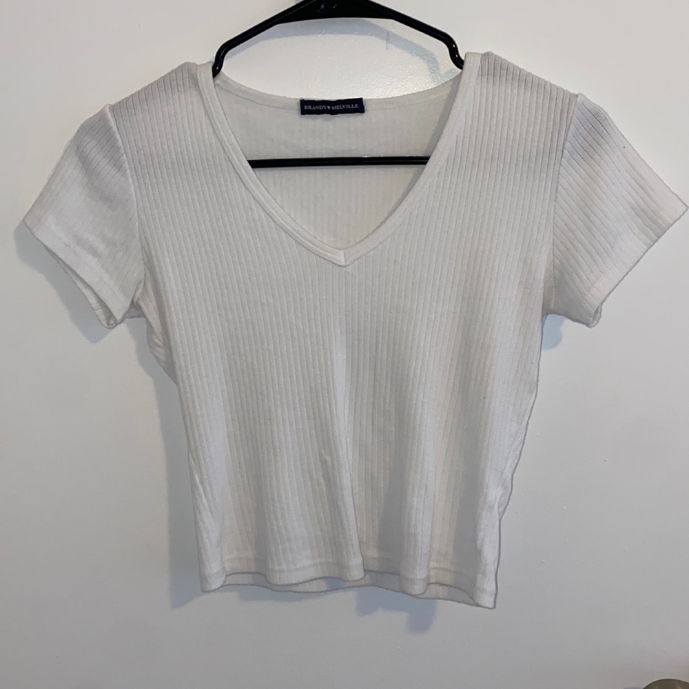 brandy melville cropped white tee